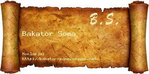 Bakator Soma névjegykártya